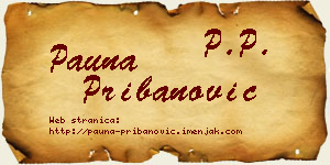 Pauna Pribanović vizit kartica